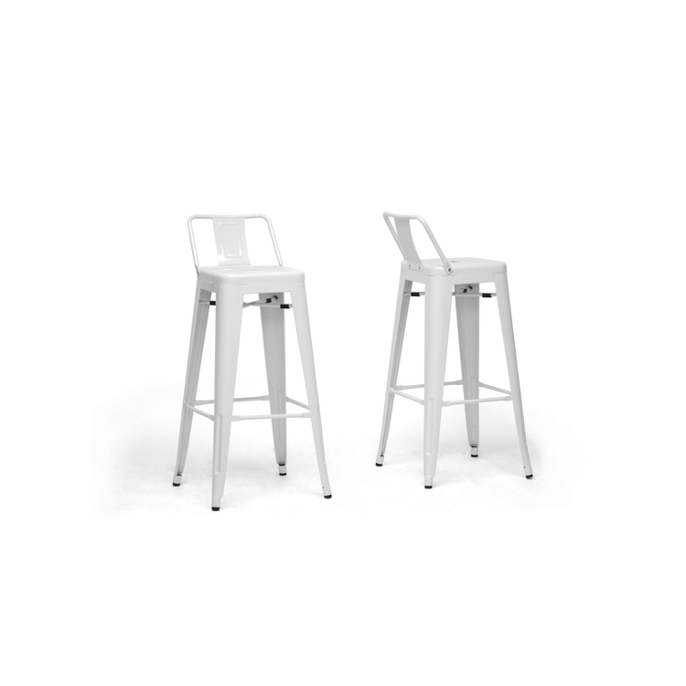 Taburete TOL MAR, acero, blanco