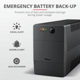 Trust - Paxxon sistema de alimentación ininterrumpida (UPS) 0,8 kVA 480 W 2 salidas AC