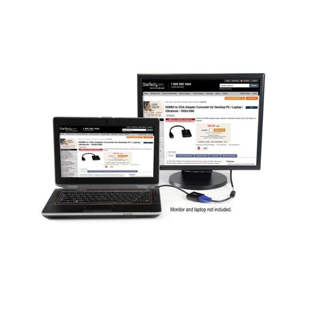 StarTech.com - Adaptador Conversor de Vídeo HDMI a VGA HD15 - Cable Convertidor - 1920x1200 - 1080p