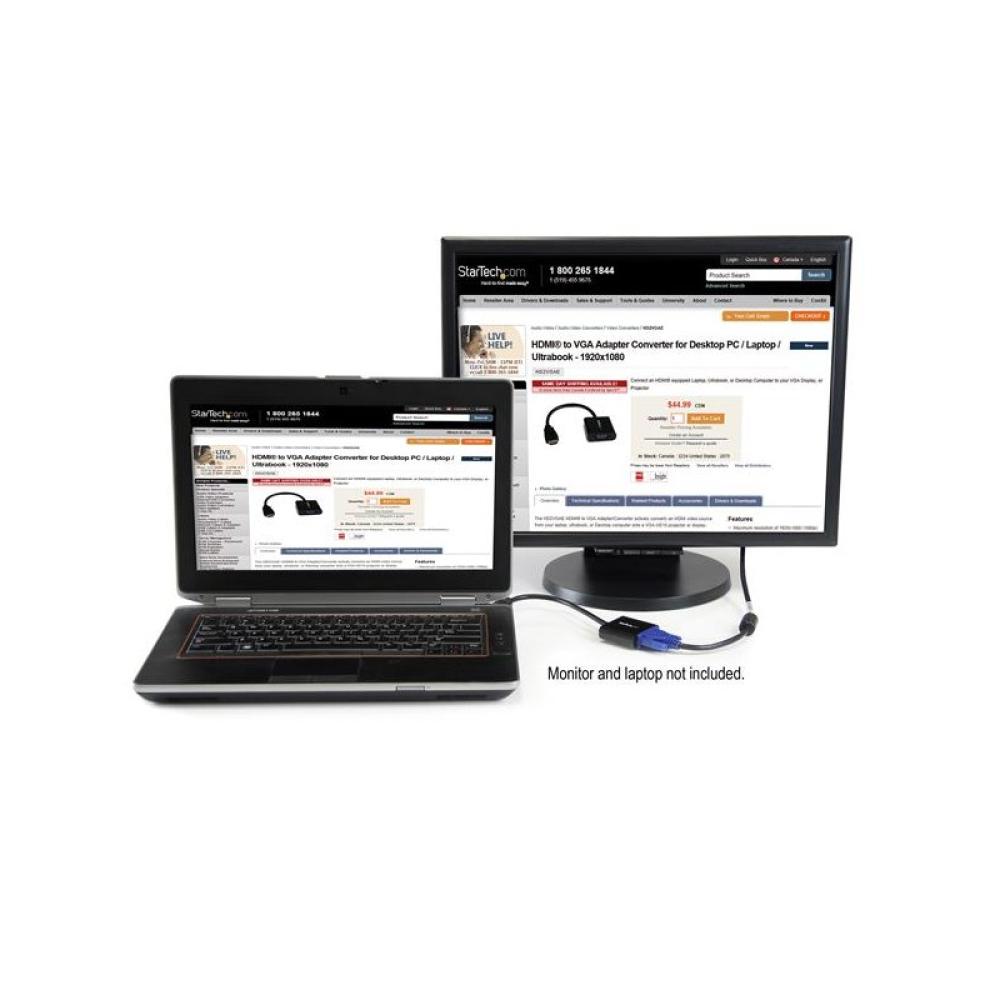 StarTech.com - Adaptador Conversor de Vídeo HDMI a VGA HD15 - Cable Convertidor - 1920x1200 - 1080p