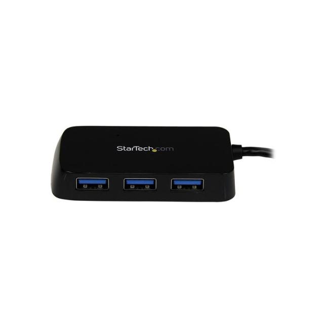 StarTech.com - Adaptador Concentrador Hub Ladrón USB 3.0 (5Gbps) Super Speed para Portátil de 4 Puertos Salidas - Negro