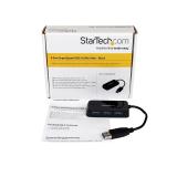 StarTech.com - Adaptador Concentrador Hub Ladrón USB 3.0 (5Gbps) Super Speed para Portátil de 4 Puertos Salidas - Negro