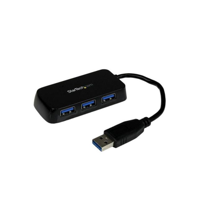 StarTech.com - Adaptador Concentrador Hub Ladrón USB 3.0 (5Gbps) Super Speed para Portátil de 4 Puertos Salidas - Negro