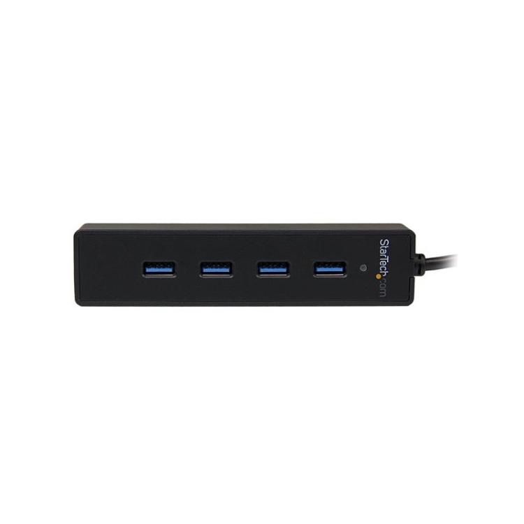 StarTech.com - Adaptador Concentrador Hub Ladrón USB 3.0 (5Gbps) Super Speed Portátil de 4 Puertos Salidas - Negro