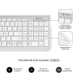 SUBBLIM - Teclado con Ratón Bluetooth + 2.4G Combo Dual Prestige Extendido Plata/Blanco