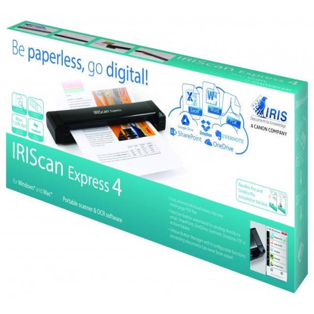 I.R.I.S. - IRIScan Express 4 Escáner alimentado con hojas 1200 x 1200 DPI A4 Negro