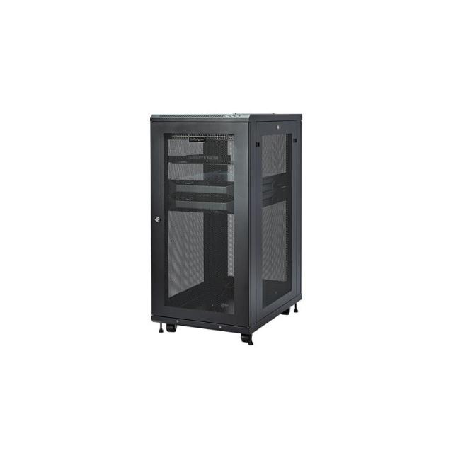 StarTech.com - Armario Rack para Servidores 24U 19" 4 Columnas - Rack de Servidores con Cerradura y Seguro - Rack con Ruedas y C