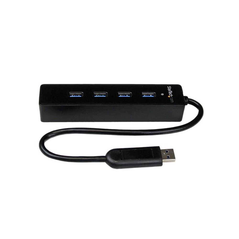 StarTech.com - Adaptador Concentrador Hub Ladrón USB 3.0 (5Gbps) Super Speed Portátil de 4 Puertos Salidas - Negro