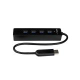 StarTech.com - Adaptador Concentrador Hub Ladrón USB 3.0 (5Gbps) Super Speed Portátil de 4 Puertos Salidas - Negro