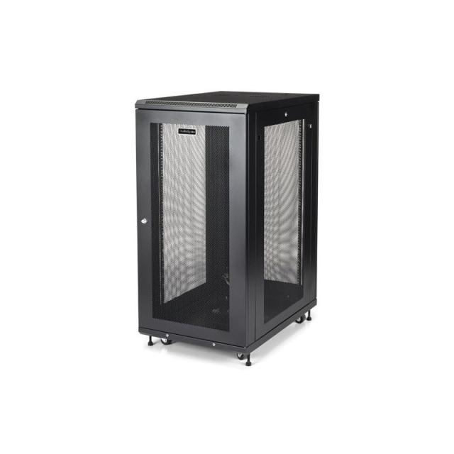 StarTech.com - Armario Rack para Servidores 24U 19" 4 Columnas - Rack de Servidores con Cerradura y Seguro - Rack con Ruedas y C