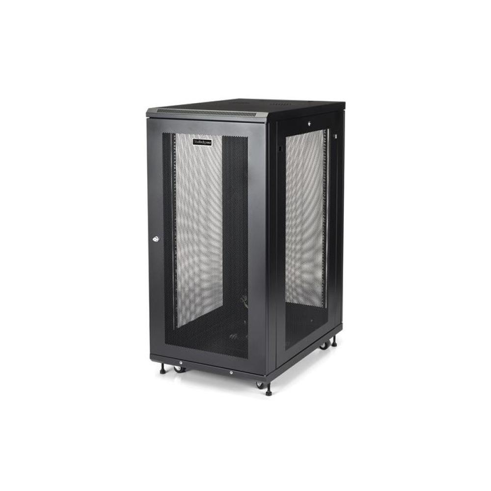 StarTech.com - Armario Rack para Servidores 24U 19" 4 Columnas - Rack de Servidores con Cerradura y Seguro - Rack con Ruedas y C