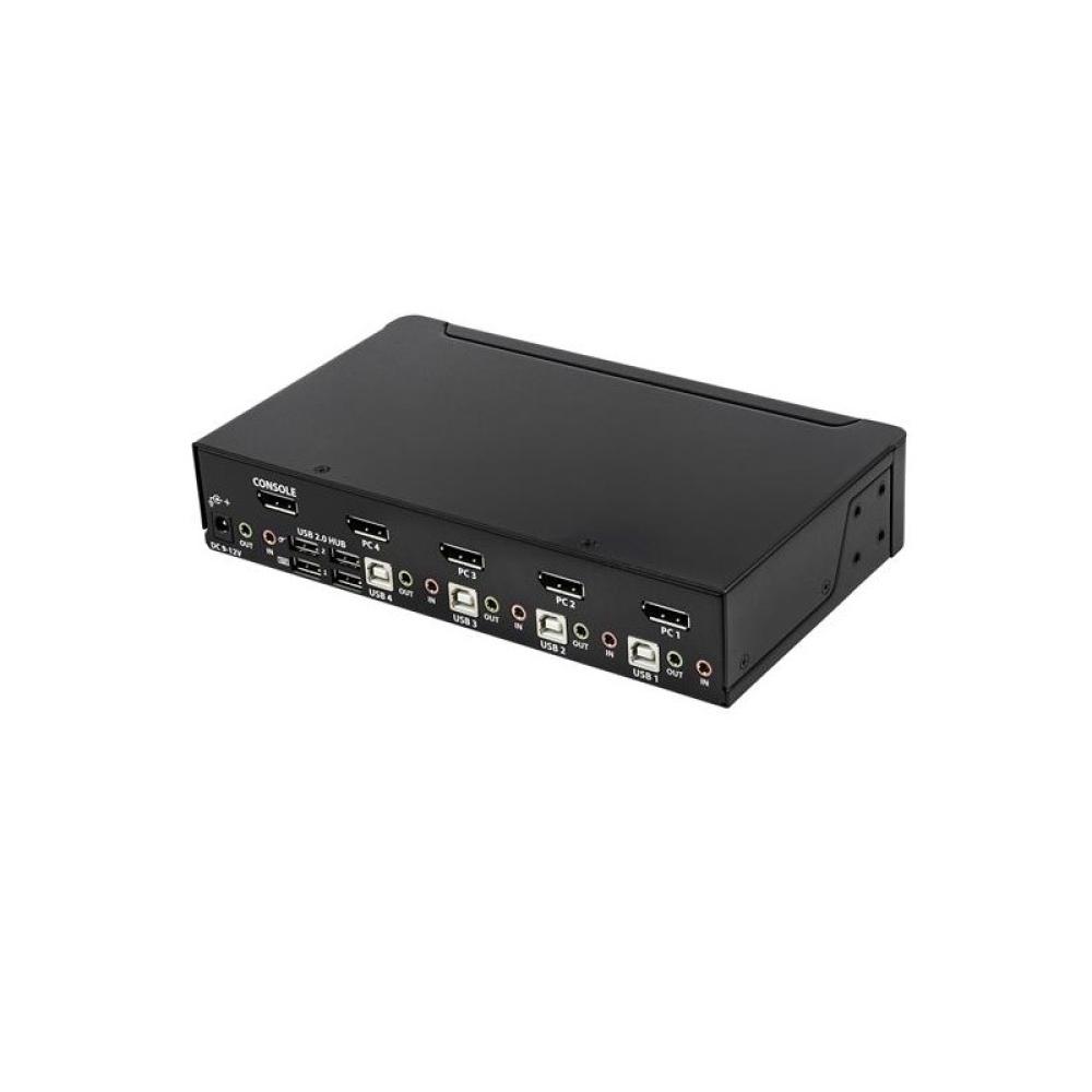 StarTech.com - Switch Conmutador KVM de 4 Puertos DisplayPort - 4K 60Hz - para Una Pantalla - Switch KVM de 4 Puertos DP 1.2 con
