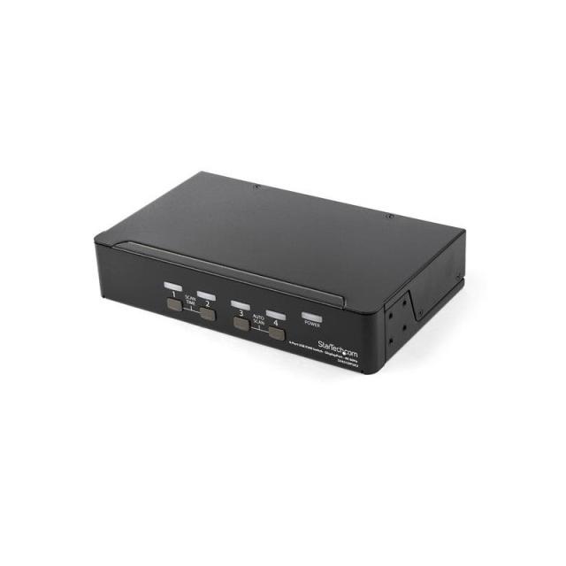 StarTech.com - Switch Conmutador KVM de 4 Puertos DisplayPort - 4K 60Hz - para Una Pantalla - Switch KVM de 4 Puertos DP 1.2 con