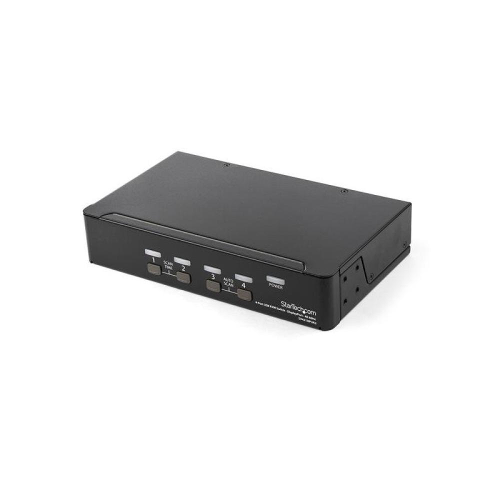 StarTech.com - Switch Conmutador KVM de 4 Puertos DisplayPort - 4K 60Hz - para Una Pantalla - Switch KVM de 4 Puertos DP 1.2 con