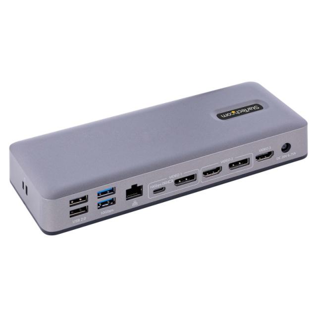 StarTech.com - Docking Station USB-C 4K30 Triple /4K60 Doble - Modo Alt DP/DP/HDMI - Hub USB de 7 Puertos - PD 3.0 - GbE - Audio