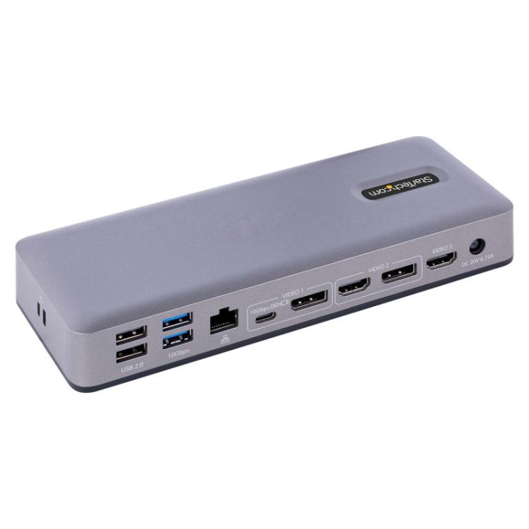 StarTech.com - Docking Station USB-C 4K30 Triple /4K60 Doble - Modo Alt DP/DP/HDMI - Hub USB de 7 Puertos - PD 3.0 - GbE - Audio