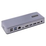 StarTech.com - Docking Station USB-C 4K30 Triple /4K60 Doble - Modo Alt DP/DP/HDMI - Hub USB de 7 Puertos - PD 3.0 - GbE - Audio