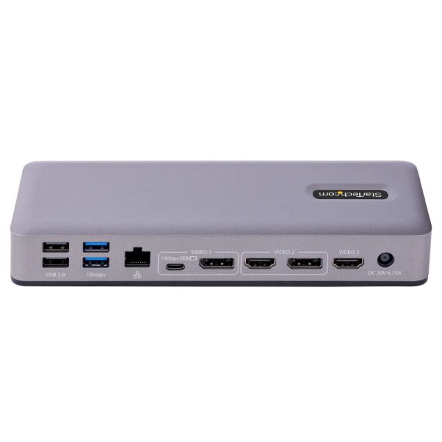 StarTech.com - Docking Station USB-C 4K30 Triple /4K60 Doble - Modo Alt DP/DP/HDMI - Hub USB de 7 Puertos - PD 3.0 - GbE - Audio