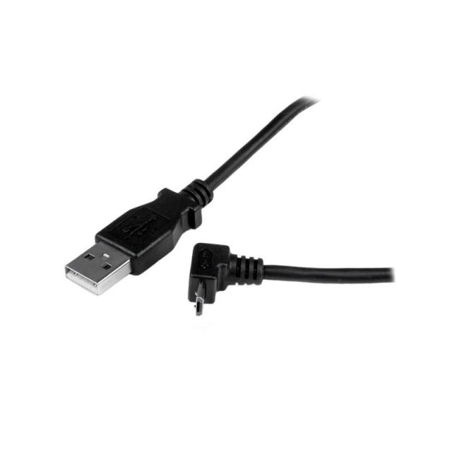 StarTech.com - Cable Adaptador 1m USB A Macho a Micro USB B Macho Acodado en Ángulo hacia Arriba para Teléfono Móvil