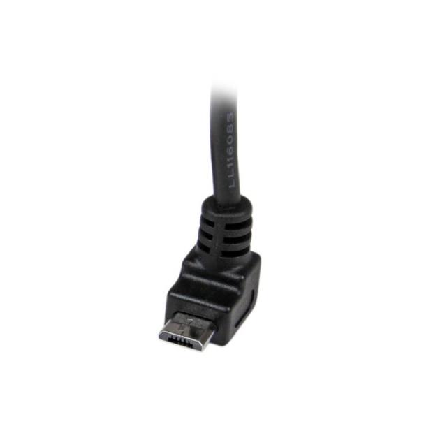 StarTech.com - Cable Adaptador 1m USB A Macho a Micro USB B Macho Acodado en Ángulo hacia Arriba para Teléfono Móvil