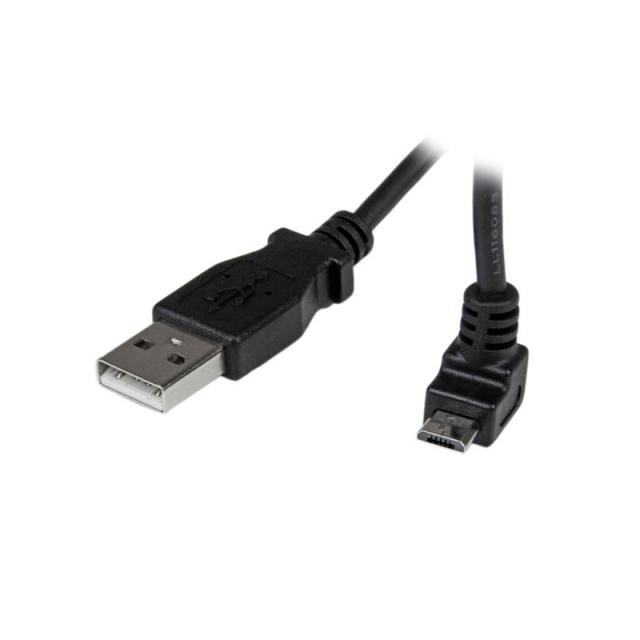 StarTech.com - Cable Adaptador 1m USB A Macho a Micro USB B Macho Acodado en Ángulo hacia Arriba para Teléfono Móvil