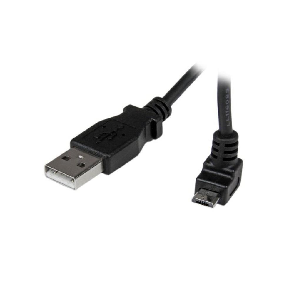 StarTech.com - Cable Adaptador 1m USB A Macho a Micro USB B Macho Acodado en Ángulo hacia Arriba para Teléfono Móvil