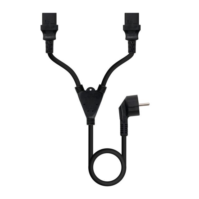 Nanocable - Cable de Alimentación CEE7/M a 2xC13/H, Negro, 1.8 m