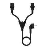 Nanocable - Cable de Alimentación CEE7/M a 2xC13/H, Negro, 1.8 m