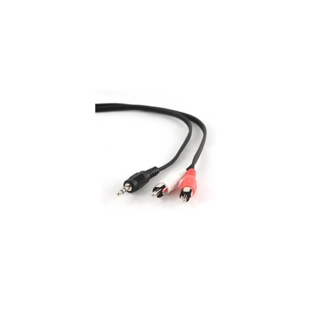 Gembird - 2.5m, 3.5mm/2xRCA, M/M cable de audio 2,5 m 3,5mm Negro, Rojo, Blanco