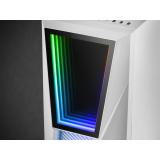 Mars Gaming - MC777W, Caja PC Gaming, Infinity Mirror ARGB, Cristal Templado, 2xVentilador Chroma ARGB, Blanco