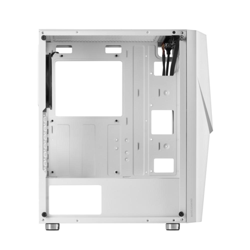 Mars Gaming - MC777W, Caja PC Gaming, Infinity Mirror ARGB, Cristal Templado, 2xVentilador Chroma ARGB, Blanco