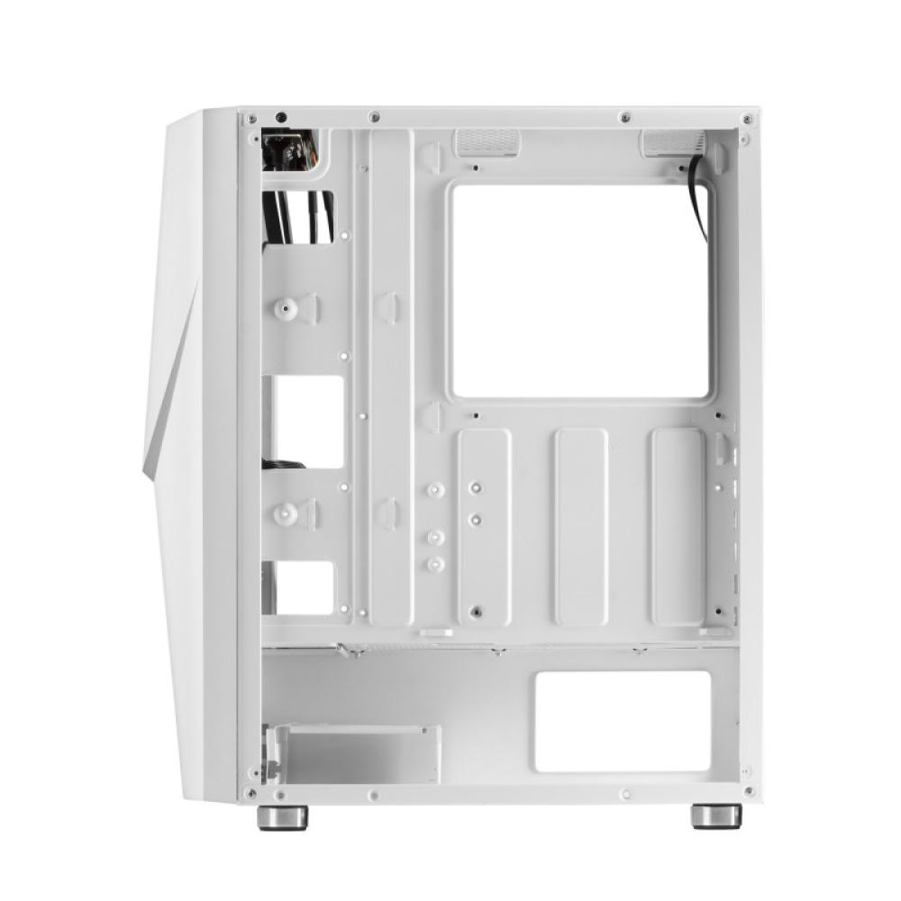 Mars Gaming - MC777W, Caja PC Gaming, Infinity Mirror ARGB, Cristal Templado, 2xVentilador Chroma ARGB, Blanco