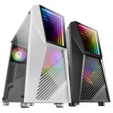 Mars Gaming - MC777W, Caja PC Gaming, Infinity Mirror ARGB, Cristal Templado, 2xVentilador Chroma ARGB, Blanco
