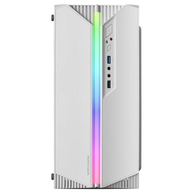 Mars Gaming - MC-S1, Caja PC Compacta Gaming Micro-ATX, Iluminación ARGB 12 Modos, Ventilador FRGB, Ventana Lateral Comp - MCS1W