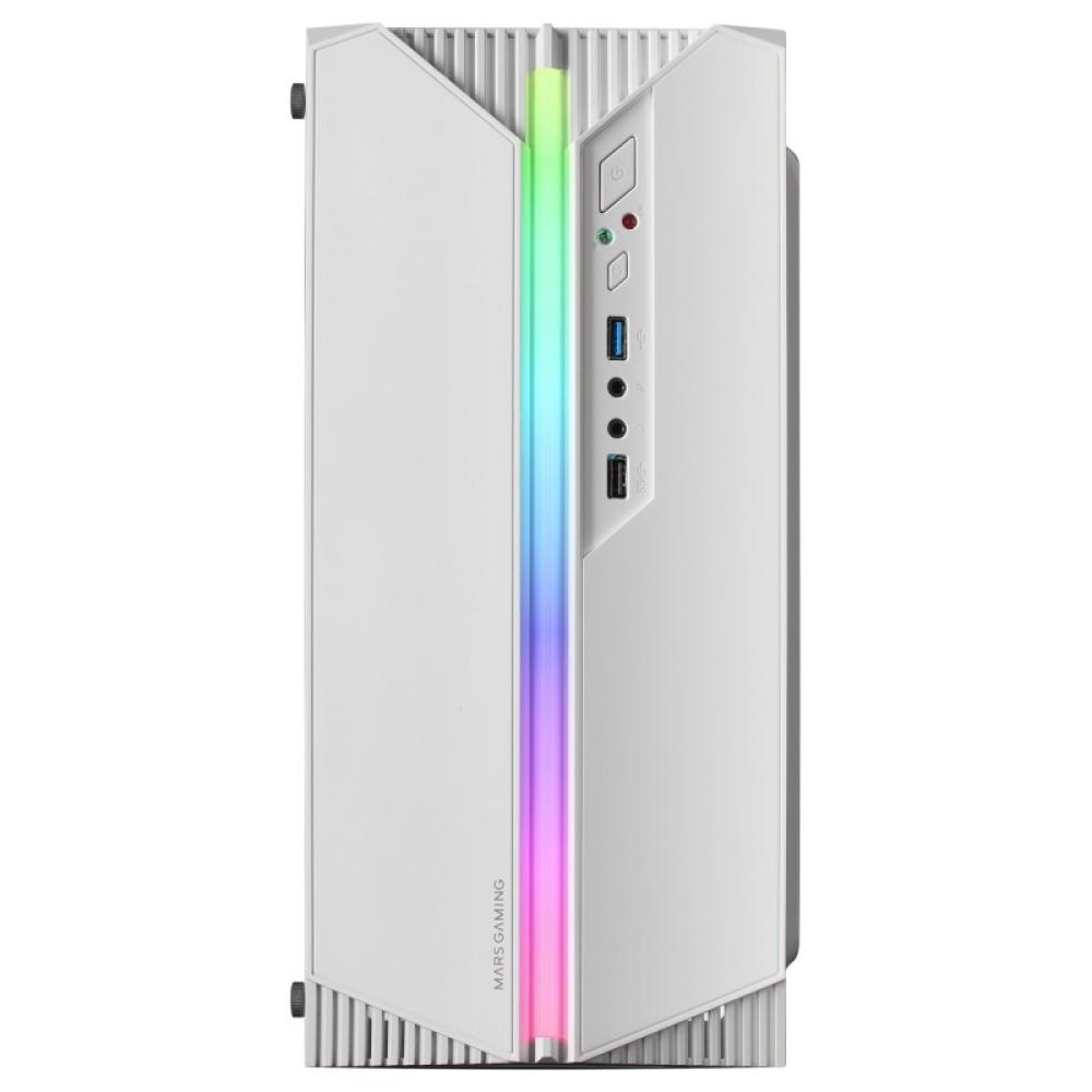 Mars Gaming - MC-S1, Caja PC Compacta Gaming Micro-ATX, Iluminación ARGB 12 Modos, Ventilador FRGB, Ventana Lateral Comp - MCS1W