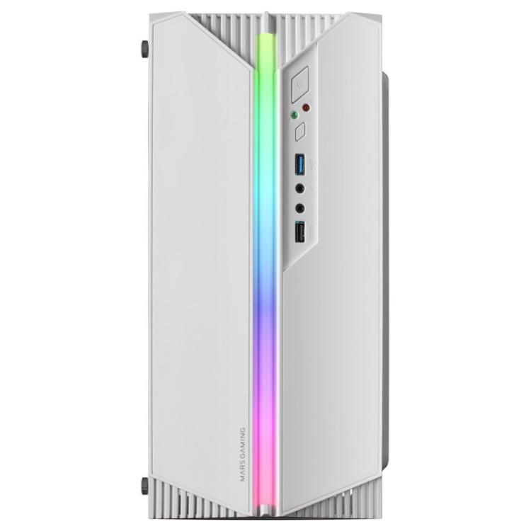 Mars Gaming - MC-S1, Caja PC Compacta Gaming Micro-ATX, Iluminación ARGB 12 Modos, Ventilador FRGB, Ventana Lateral Comp - MCS1W