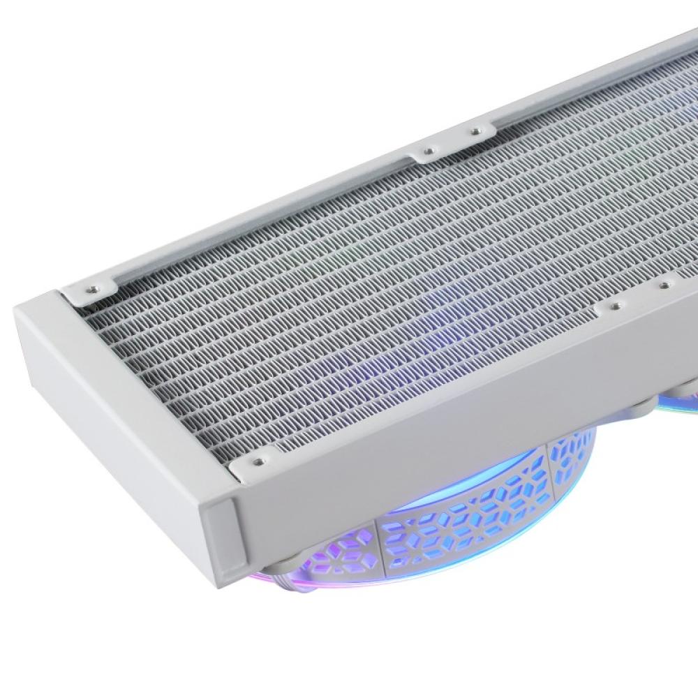 Mars Gaming - ML-ONE240 Blanco, Refrigeración Líquida CPU, TDP 400W, Espejo Infinito, 2 Ventiladores FRGB Silenciosos, Multisock