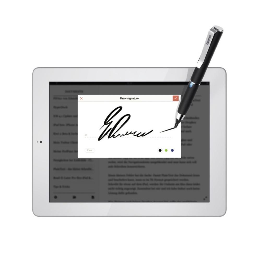 Hama - Active Fineline lápiz digital Negro - Lápiz para tablet (Tableta, Universal, Negro, Aluminio Alrededor)