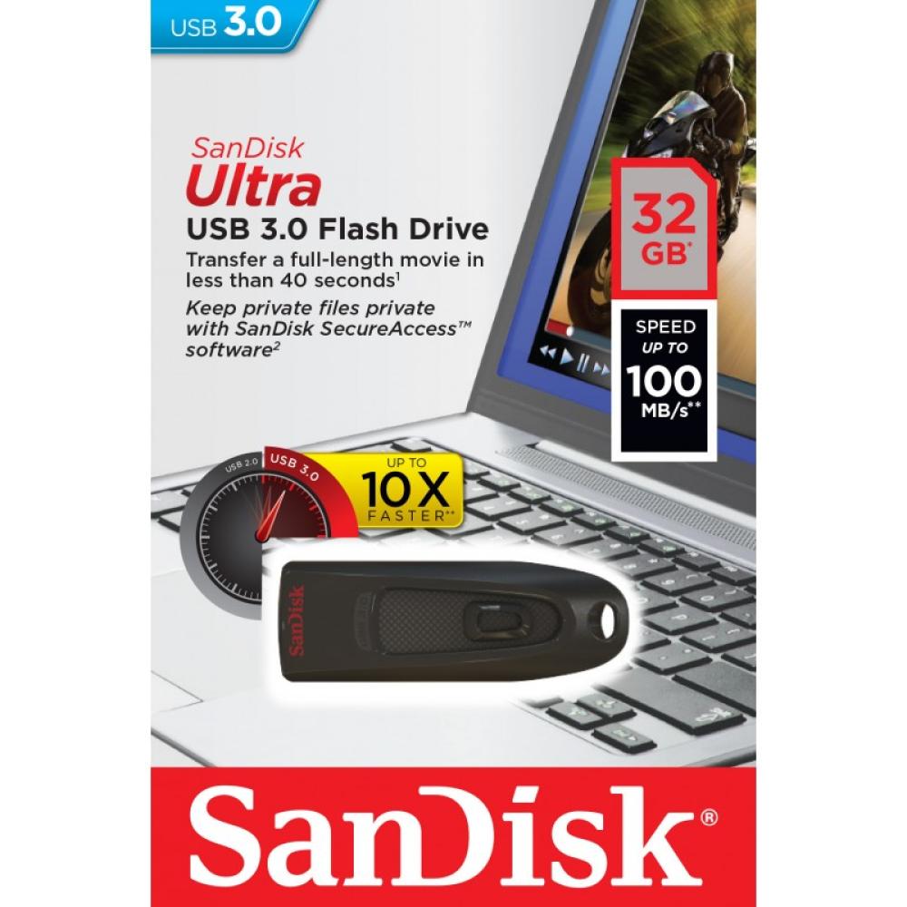SanDisk - Ultra unidad flash USB 32 GB USB tipo A 3.2 Gen 1 (3.1 Gen 1) Negro