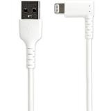 StarTech.com - Cable Resistente USB-A a Lightning de 1 m - Blanco -Acodado en un Ángulo de 90° a la Derecha - Cable de Carga y S