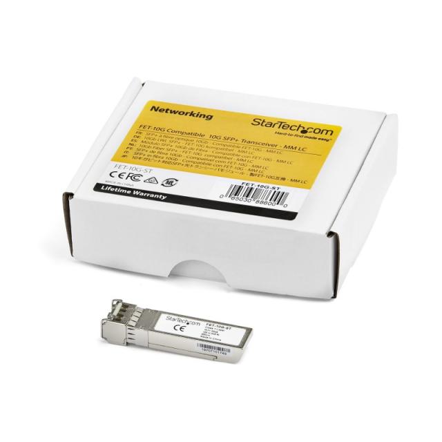 StarTech.com - Módulo Transceptor SFP+ Compatible con FET-10G - 10GBASE-USR de Cisco - Fibra Multimodo (MMF) 10GbE - SFP+ Ethern
