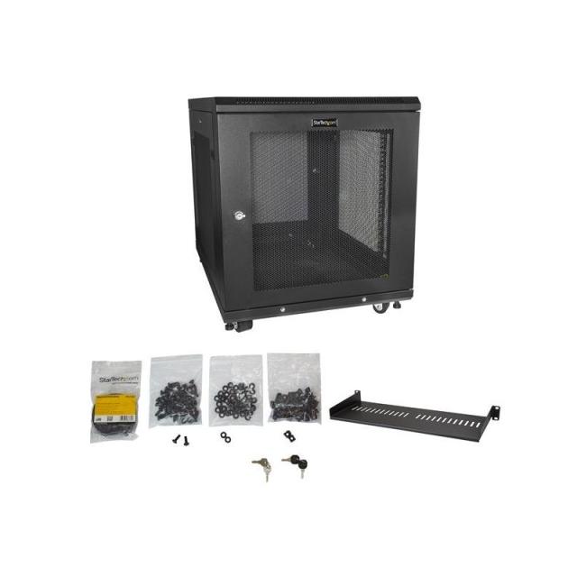 StarTech.com - Armario Rack para Servidores 12U 19" 4 Columnas - Rack de Servidores con Cerradura y Seguro - Rack co - RK1233BKM