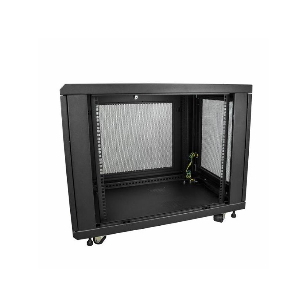StarTech.com - Armario Rack para Servidores 12U 19" 4 Columnas - Rack de Servidores con Cerradura y Seguro - Rack co - RK1233BKM