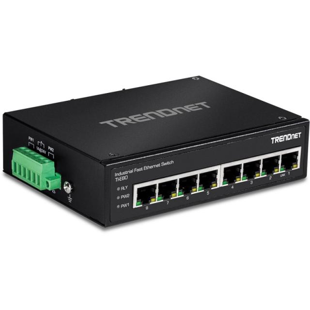 Trendnet - TI-E80 switch No administrado Fast Ethernet (10/100) Negro