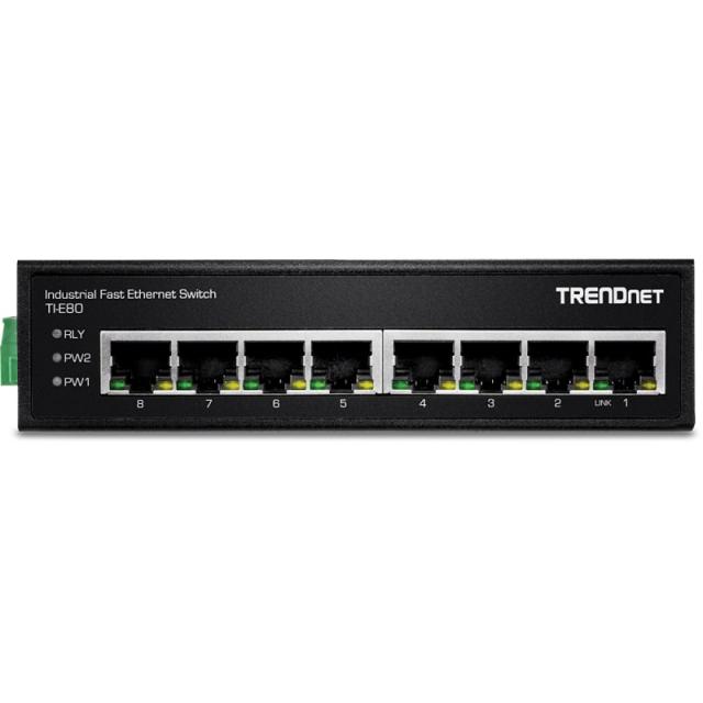Trendnet - TI-E80 switch No administrado Fast Ethernet (10/100) Negro