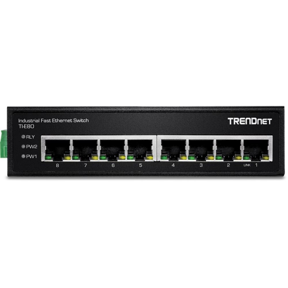 Trendnet - TI-E80 switch No administrado Fast Ethernet (10/100) Negro