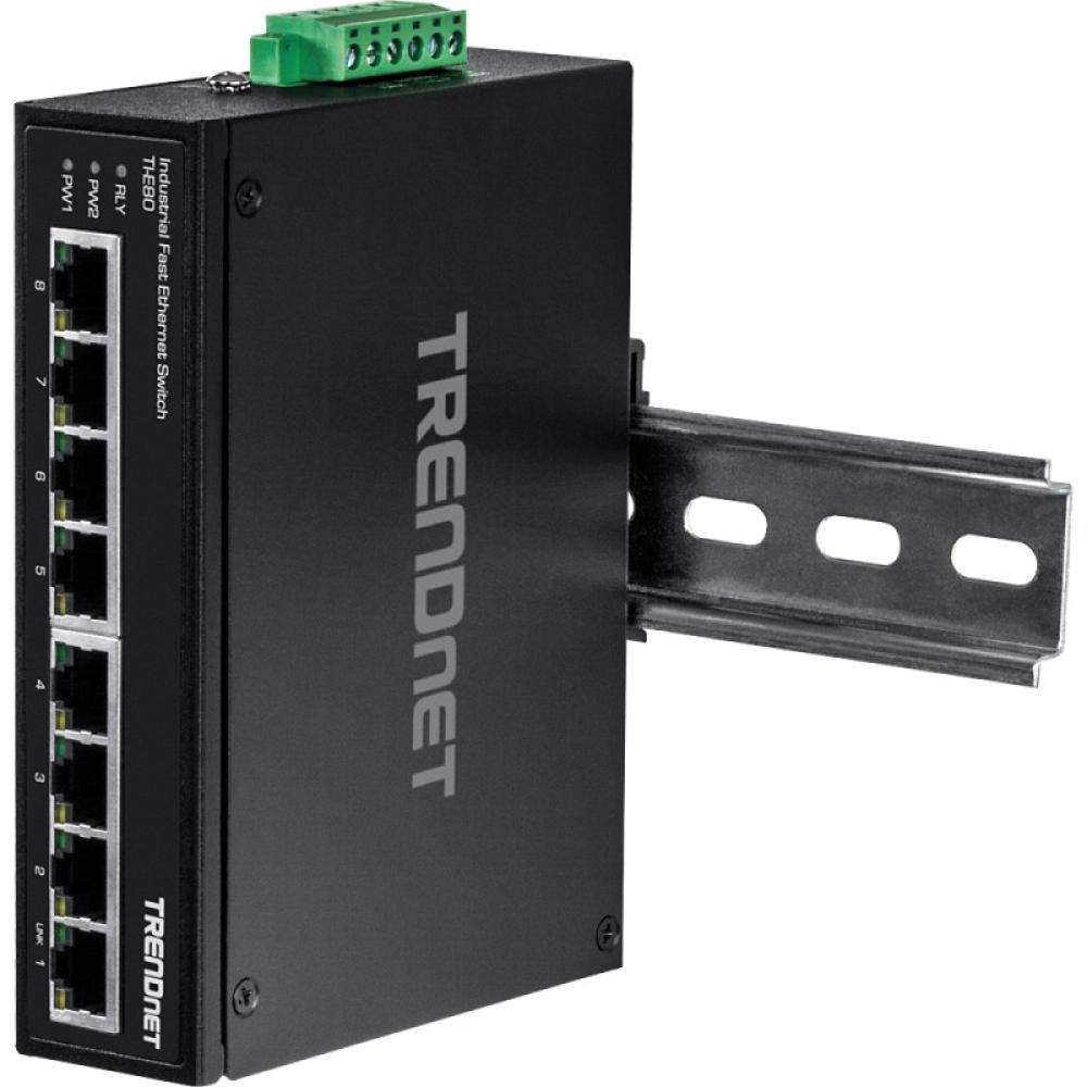 Trendnet - TI-E80 switch No administrado Fast Ethernet (10/100) Negro