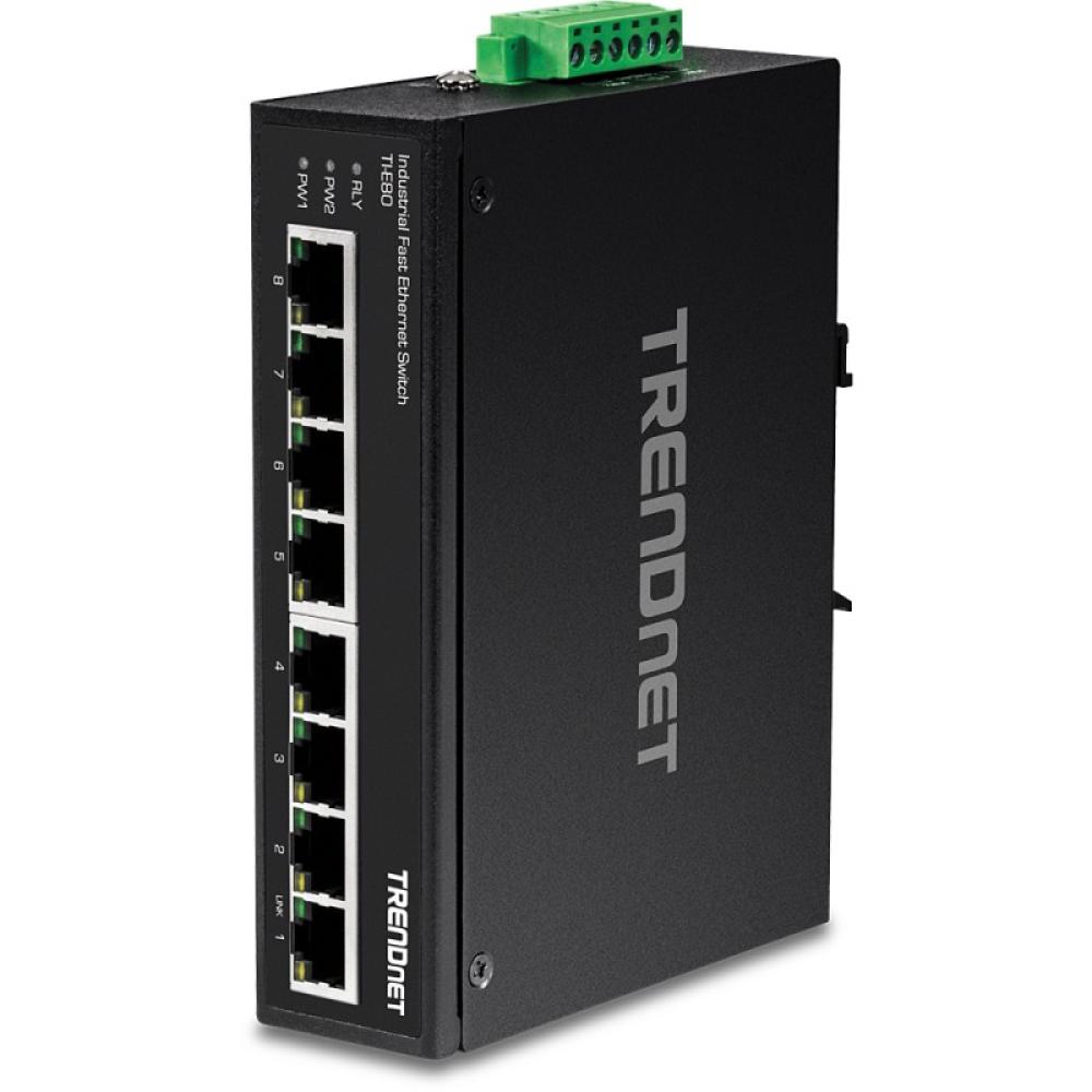 Trendnet - TI-E80 switch No administrado Fast Ethernet (10/100) Negro