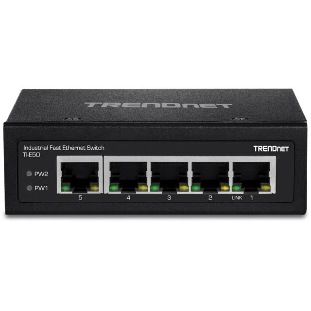 Trendnet - TI-E50 switch No administrado Fast Ethernet (10/100) Negro