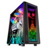 Mars Gaming - MC-ART Negro, Caja PC Gaming ATX, Doble Cristal Templado Dibujable, ARGB 12 Modos, Ventilador 12cm